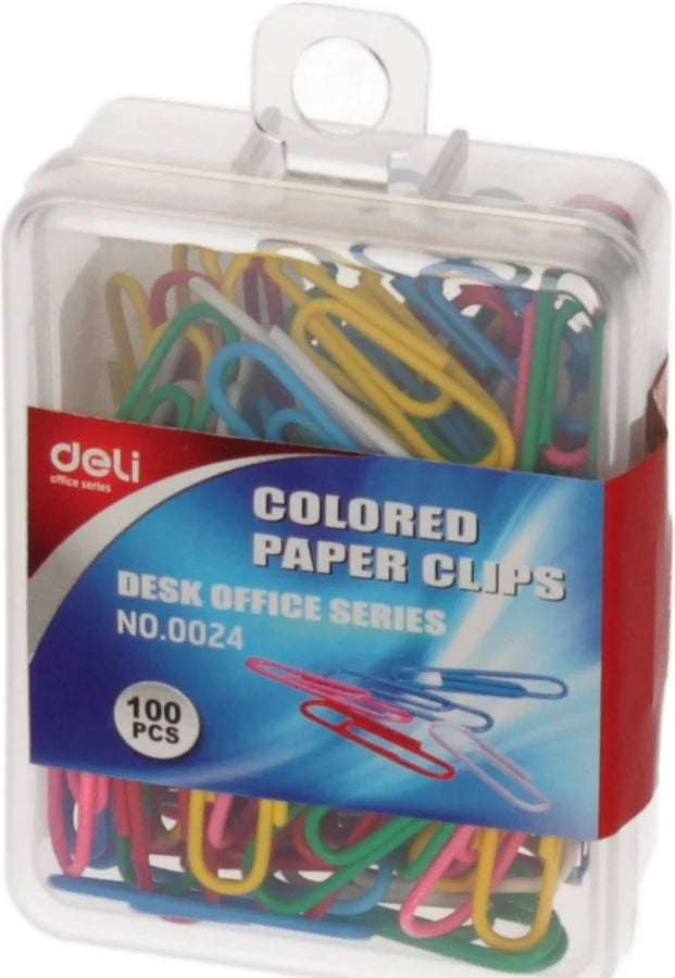 Deli Paper Clips Coloured 29mm Hangpack 100pcs