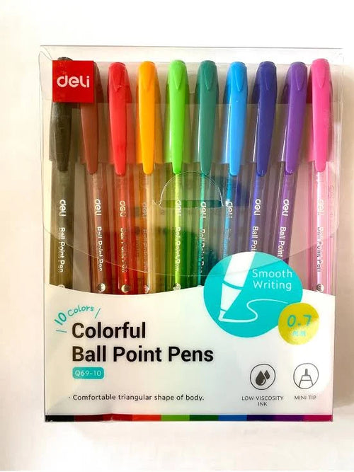 Deli Ballpoint Pen 10 Colours 0.7mm